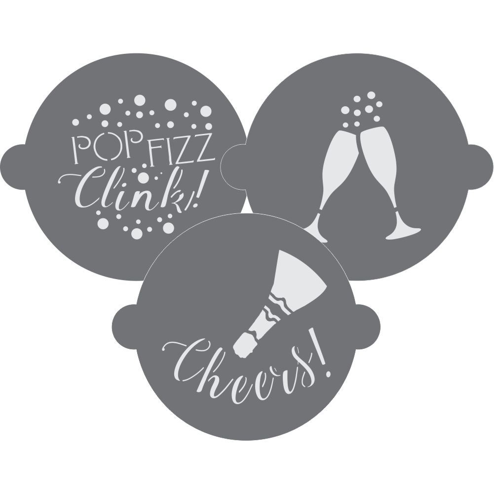 Celebrate Cake Top Stencil Trio