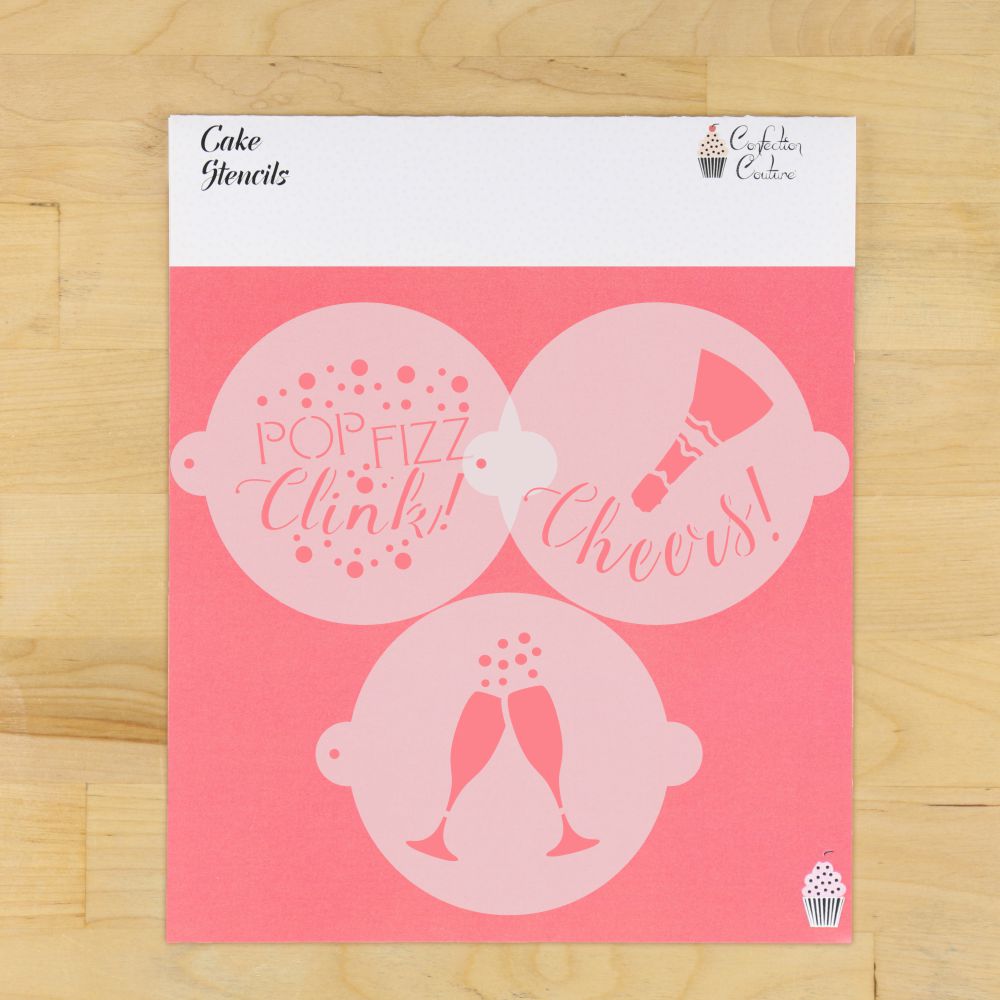 Celebrate Cake Top Stencil Trio