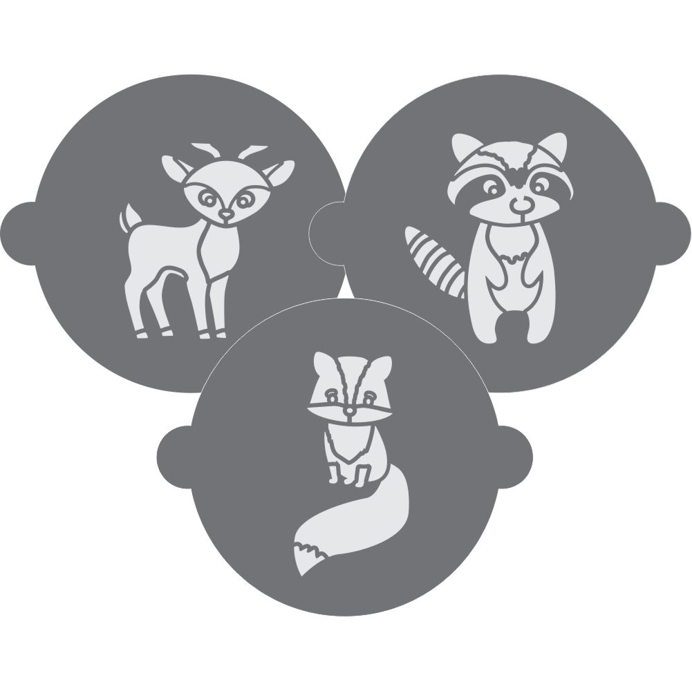Forest Critters Cake Top Stencil Trio
