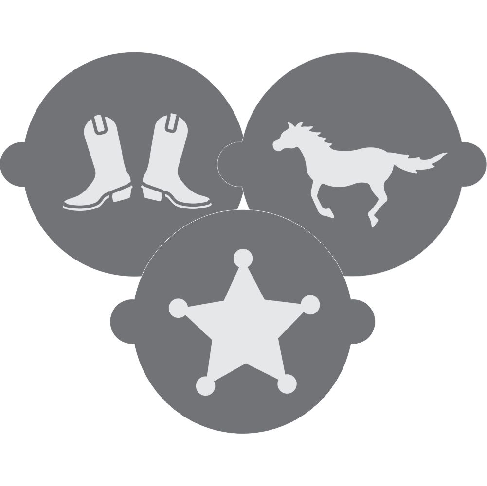 Cowboys Cake Top Stencil Trio