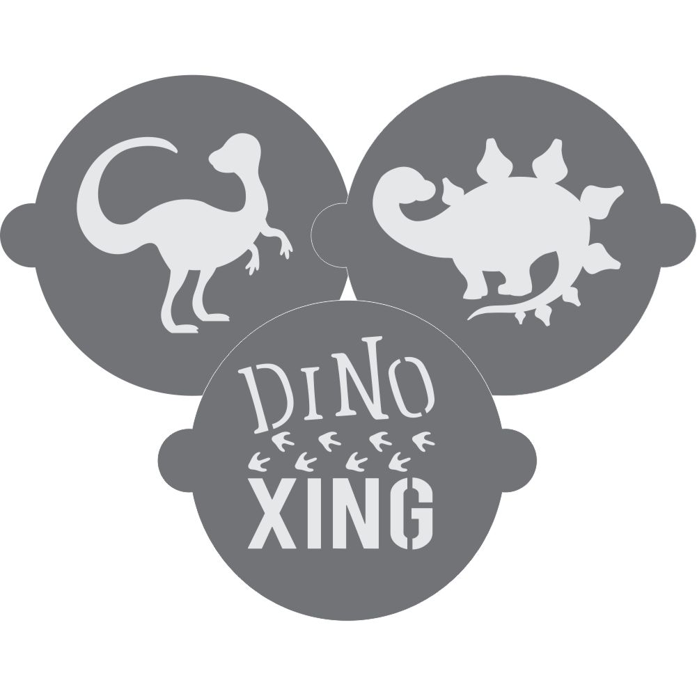 Dinosaur Cake Top Stencil Trio