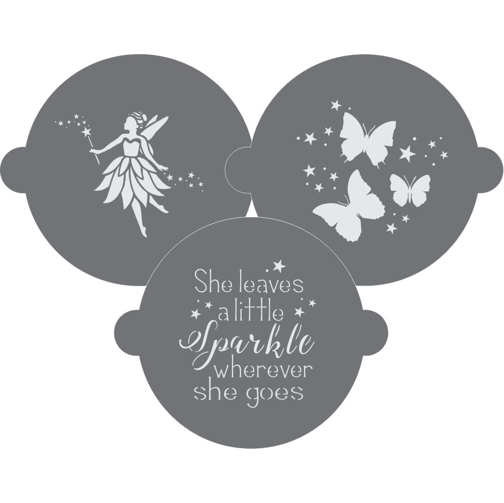 Fairy Cake Top Stencil Trio