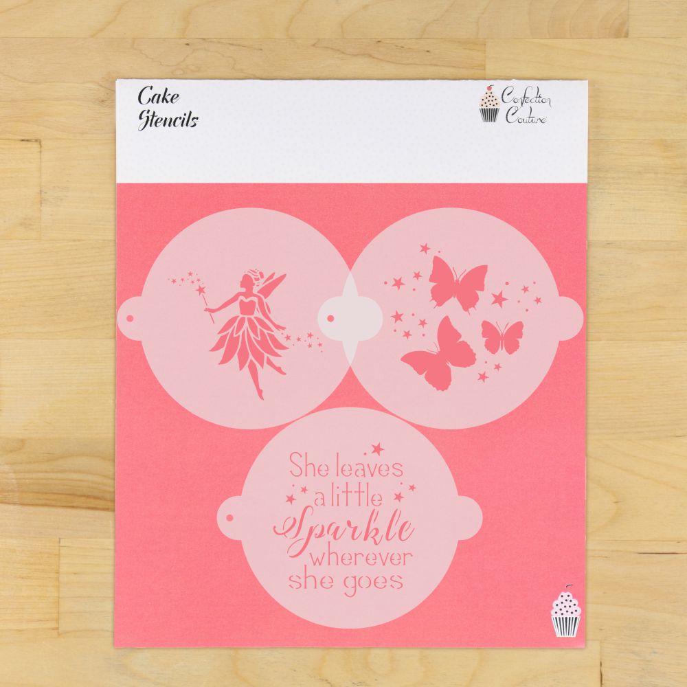 Fairy Cake Top Stencil Trio