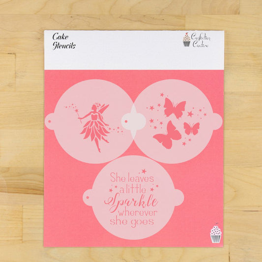 Fairy Cake Top Stencil Trio