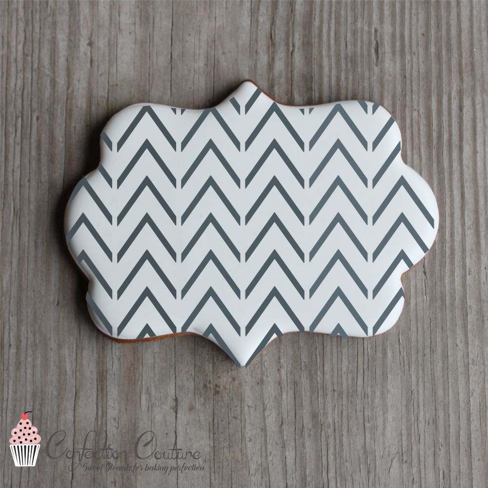 Thin Chevron Background Cookie Stencil