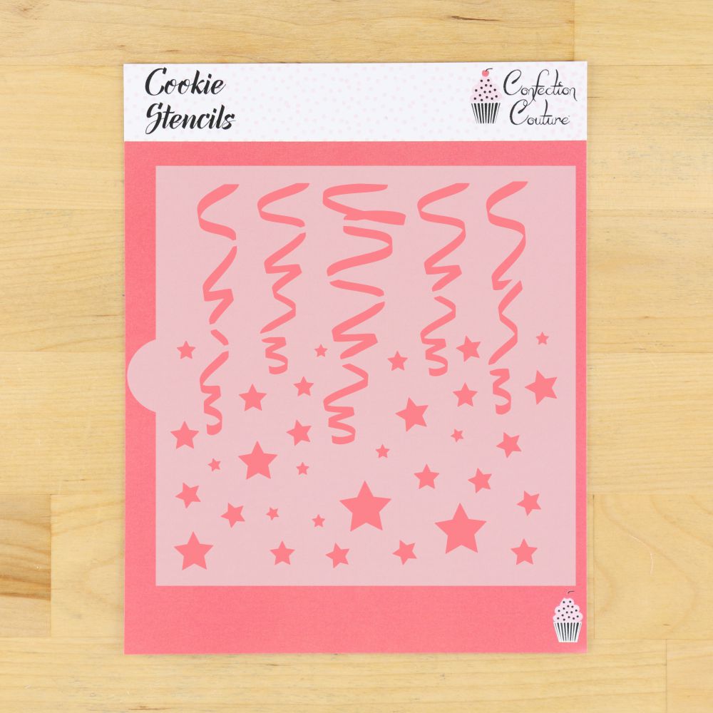 Stars & Streamers Background Cookie Stencil