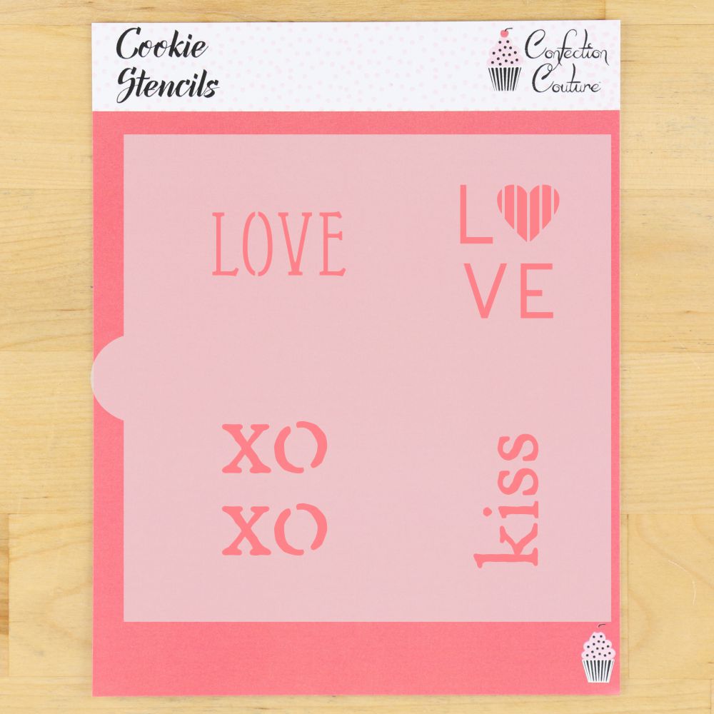 Love Words Cookie Stencil
