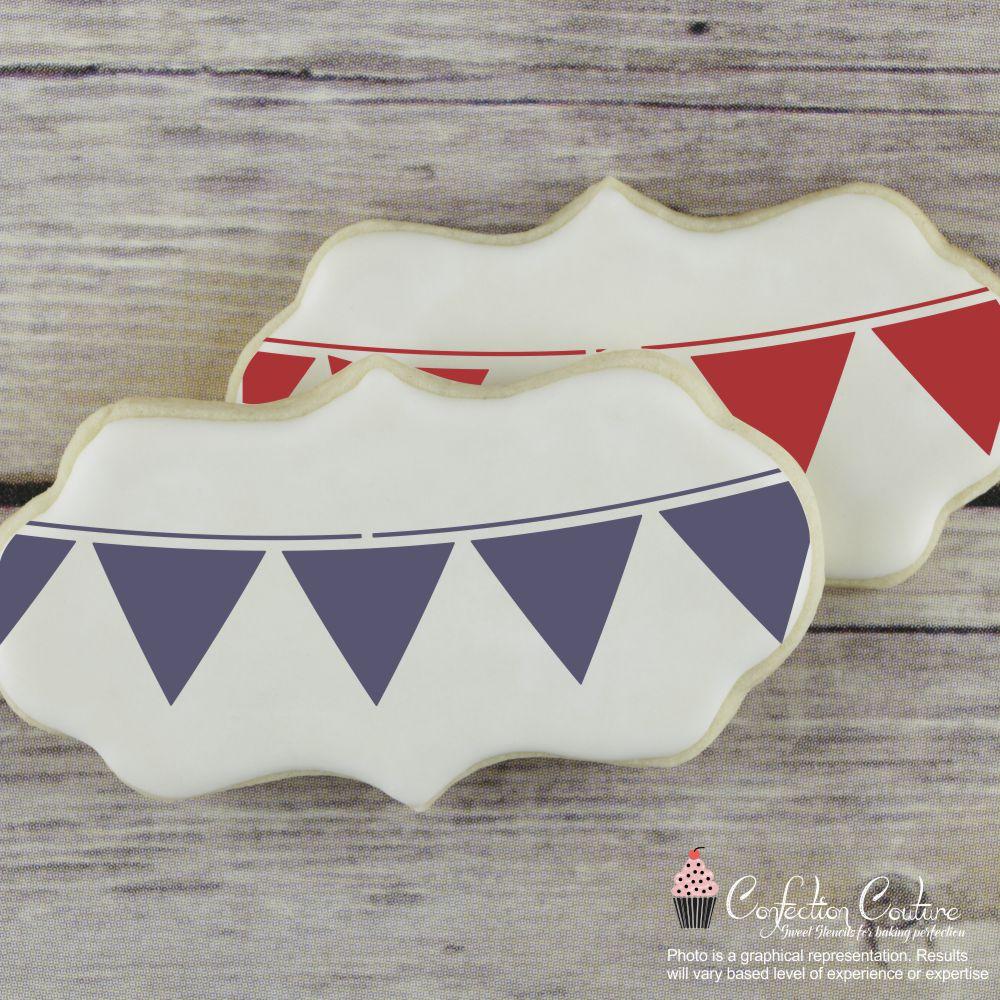 Party Flags Background Cookie Stencil Background