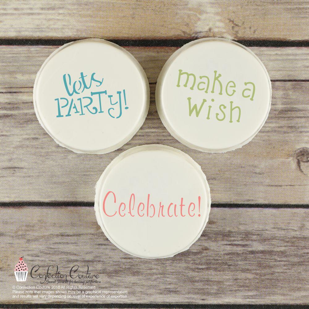 Birthday Words Cookie Stencil Words