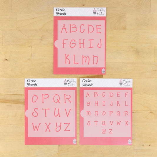 Whimsical Alphabet Cookie Stencil Set