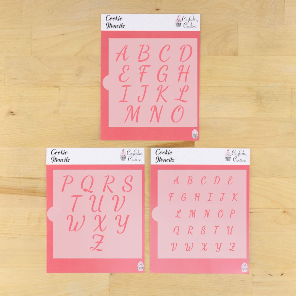 Ganache Alphabet Cookie Stencil Set