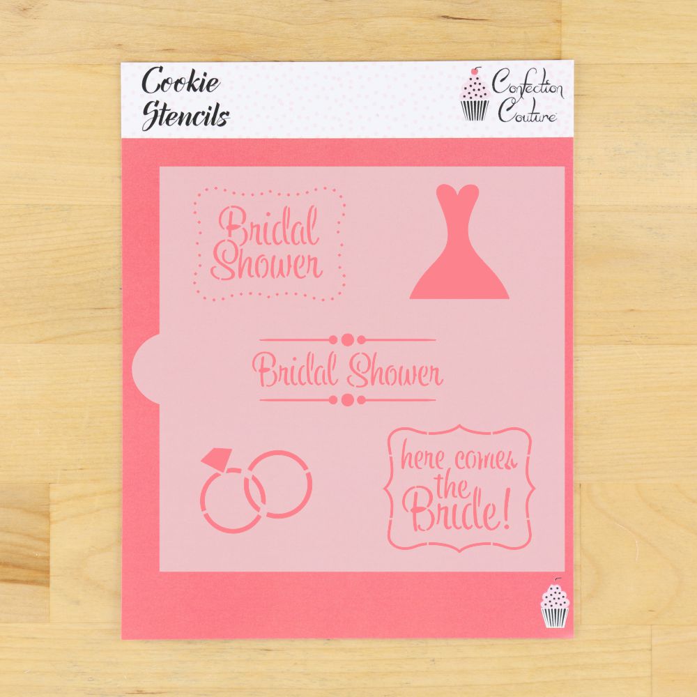 Bridal Shower Messages Cookie Stencil