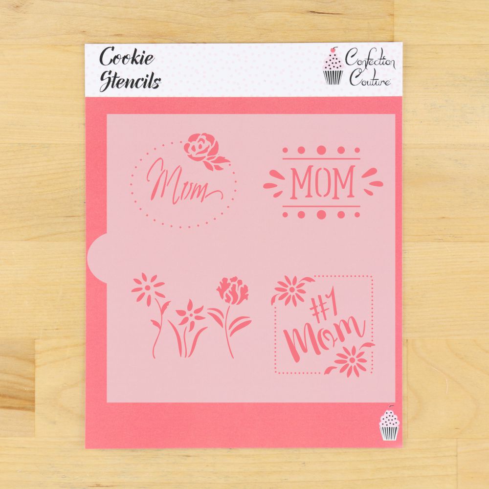 Mother's Day Words Cookie Stencil 1 Sheet