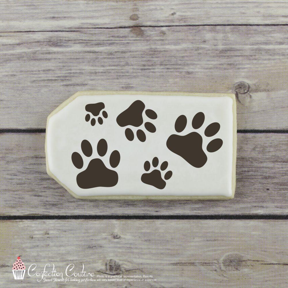 Paw Prints Background Cookie Stencil Background