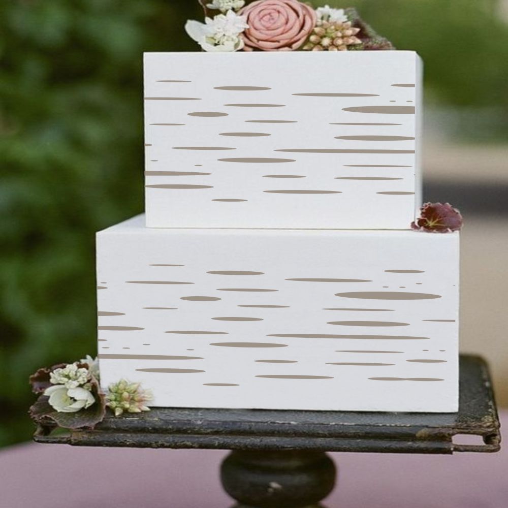 Birch Bark Cake Side Stencil