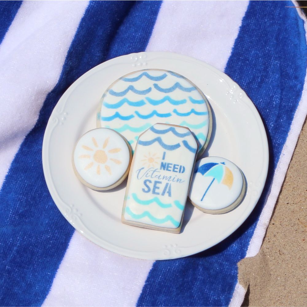 Beach Day Words Cookie Stencil