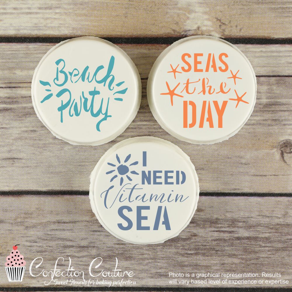 Beach Day Words Cookie Stencil