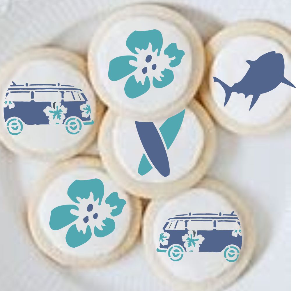 Surf's Up Accent Cookie Stencil