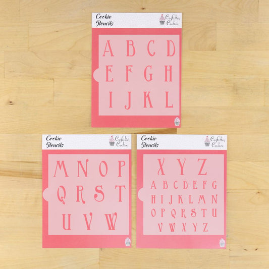 Ginger Snap Alphabet Cookie Stencil Set