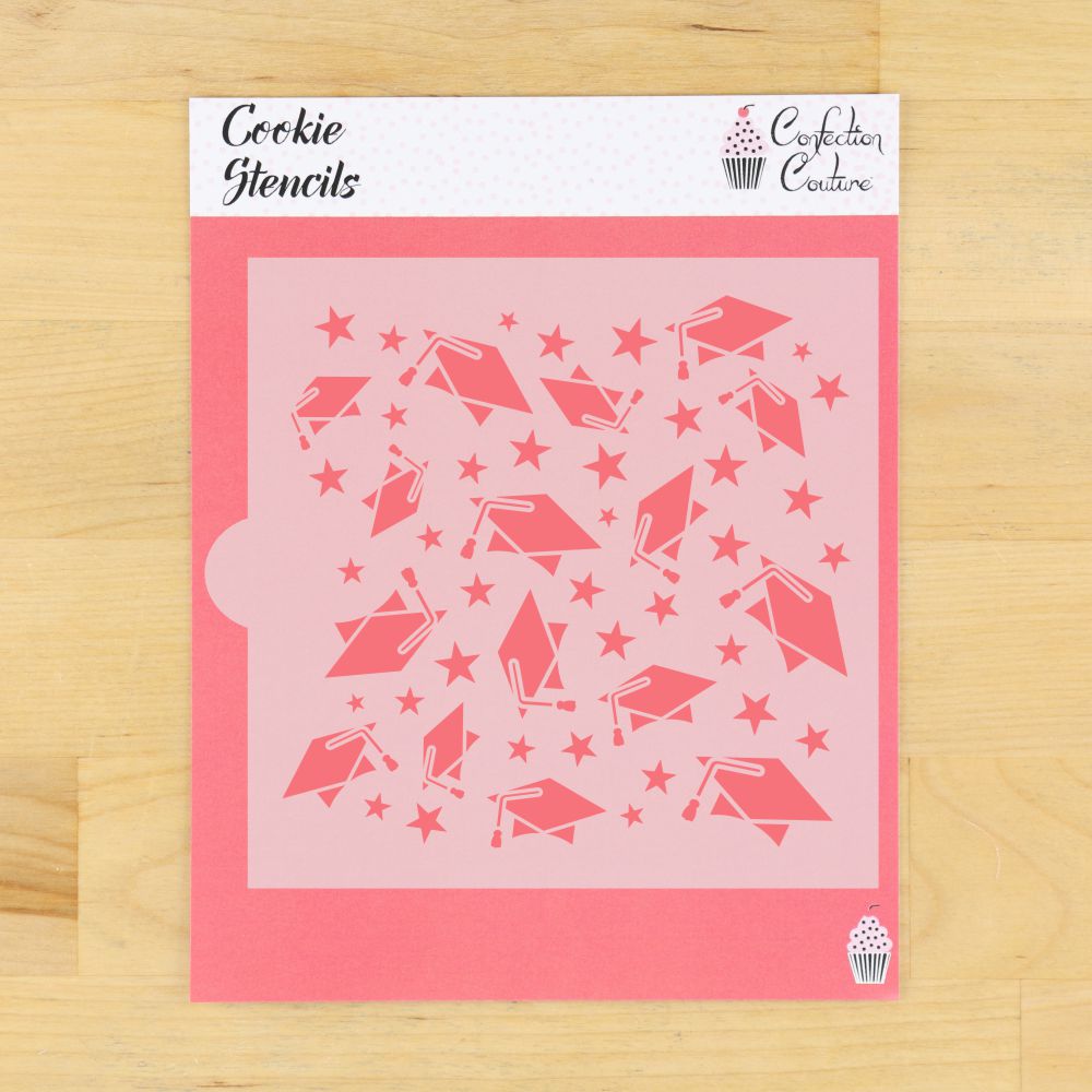 Graduation Background Cookie Stencil