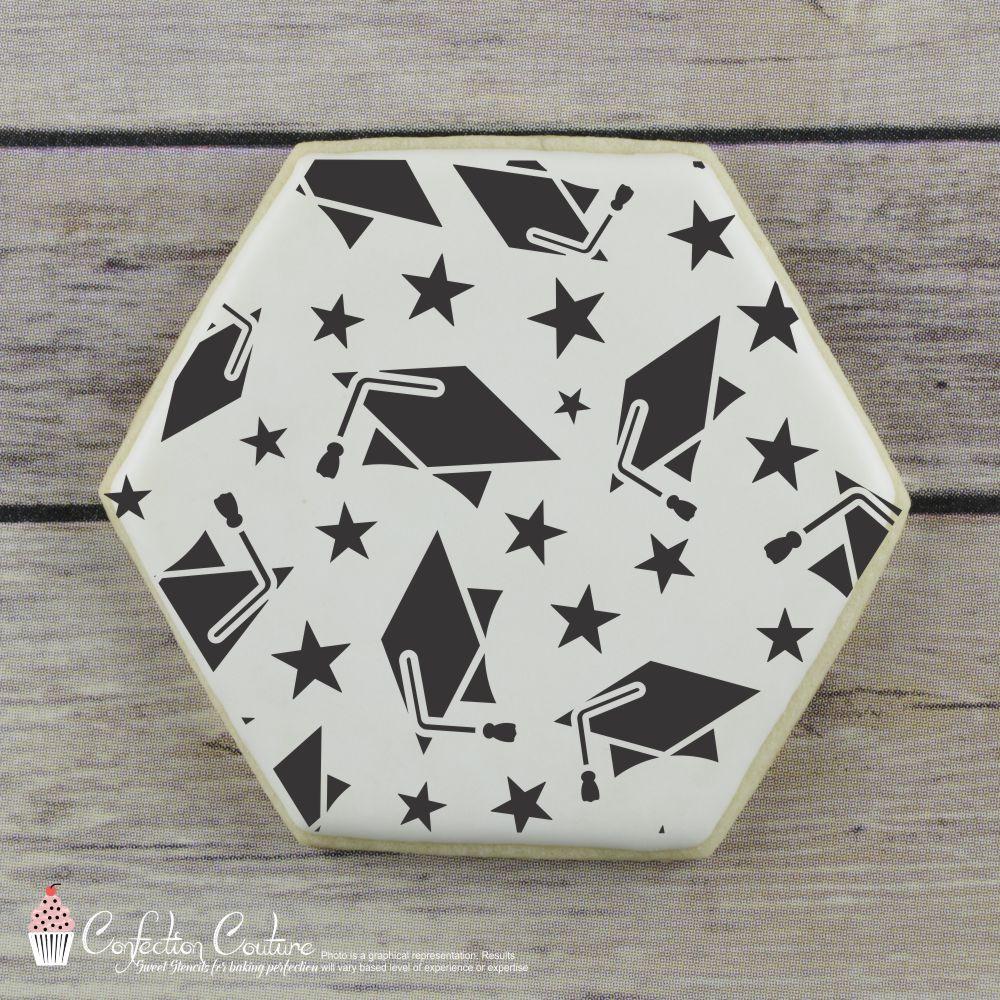 Graduation Background Cookie Stencil