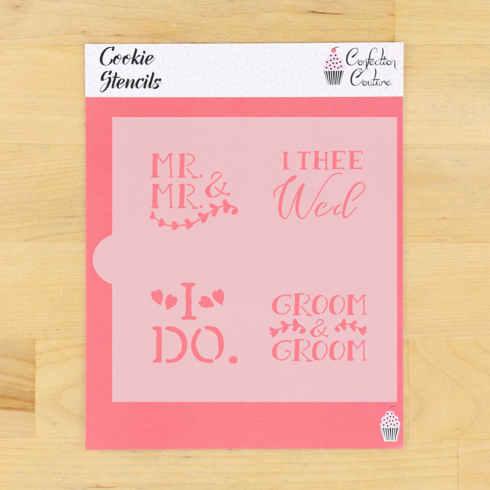 Groom and Groom Cookie Stencils