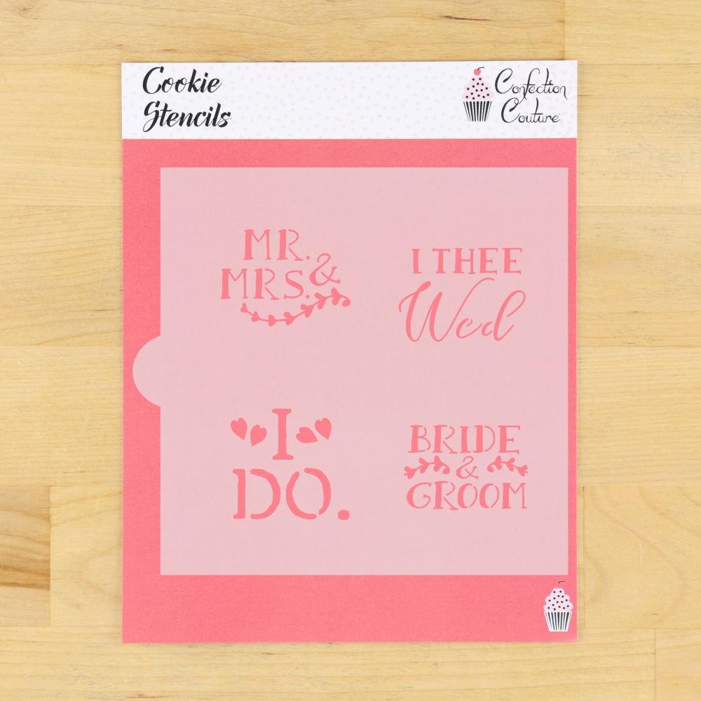 Bride and Groom Cookie Stencils