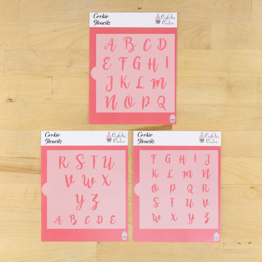 Sweetheart Swirl Alphabet Cookie Stencil Set