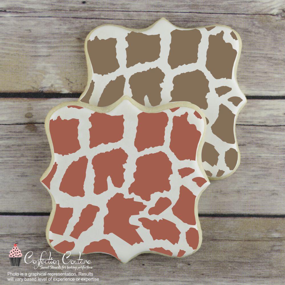 Giraffe Print Background Cookie Stencil Background