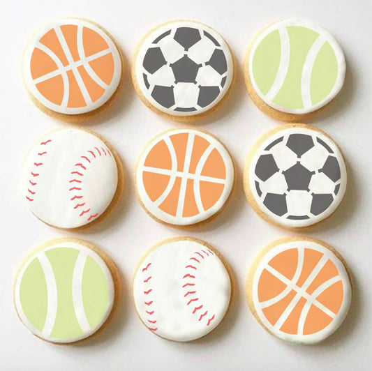 sports accent cookie stencils