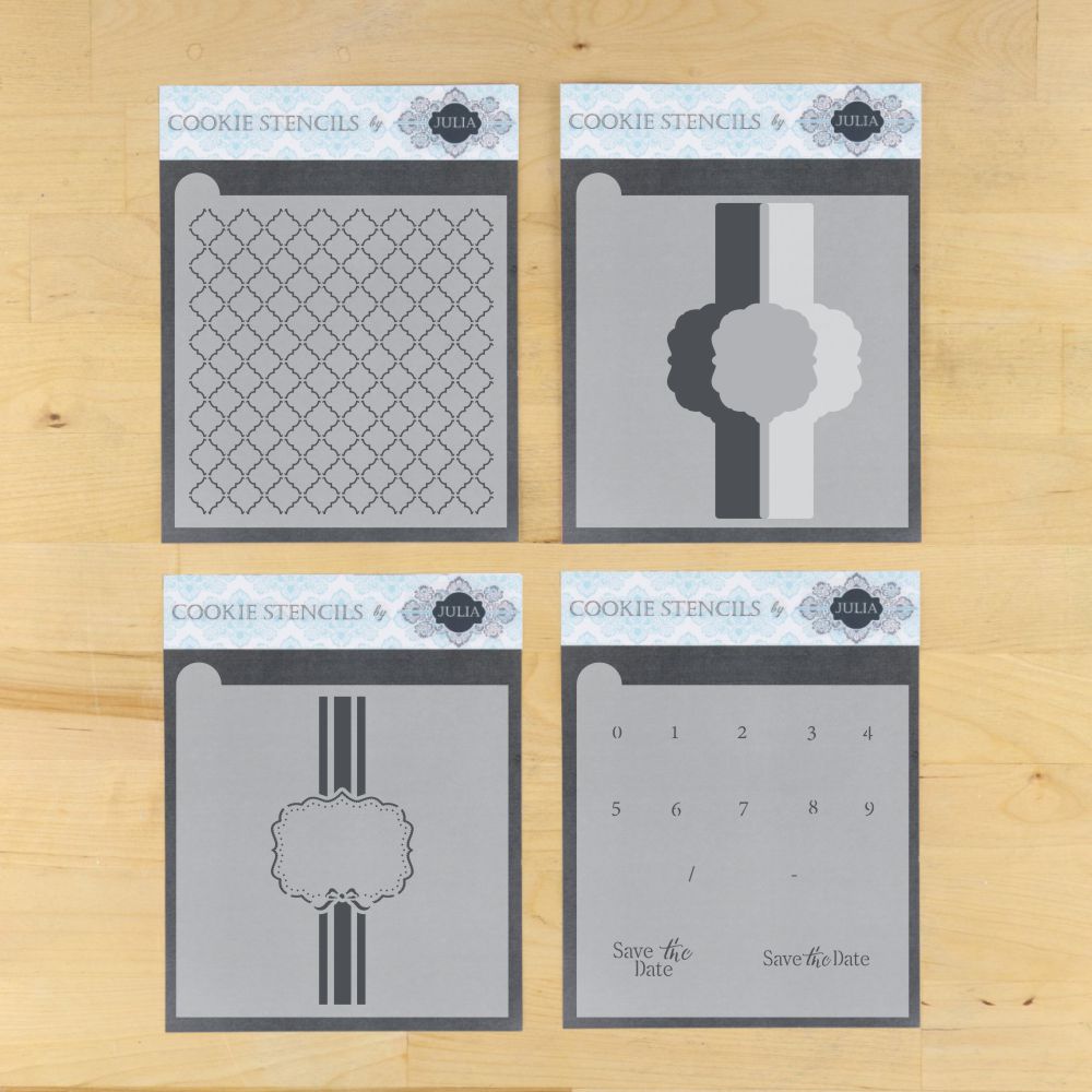 Save the Date Prettier Plaques Cookie Stencil 3 Pc Set
