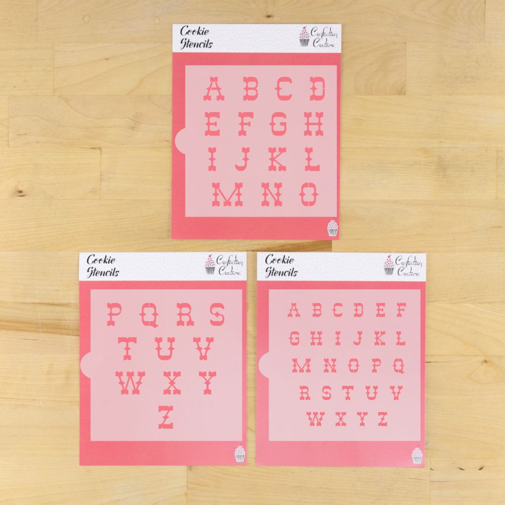 Out West Alphabet Cookie Stencil Set