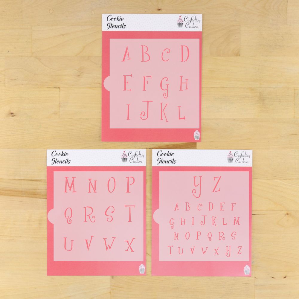 Marshmallow Alphabet Cookie Stencil Set