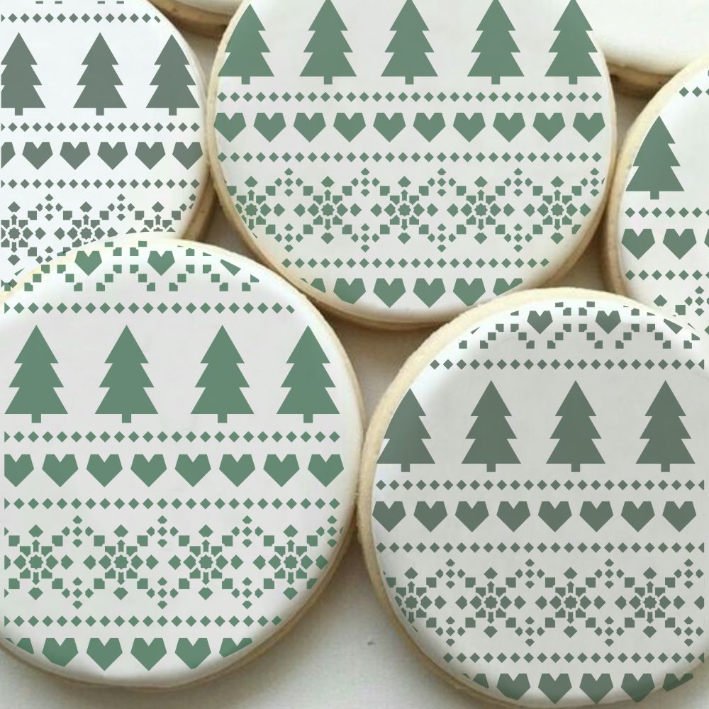 Holiday Fair Isle Background Cookie Stencil