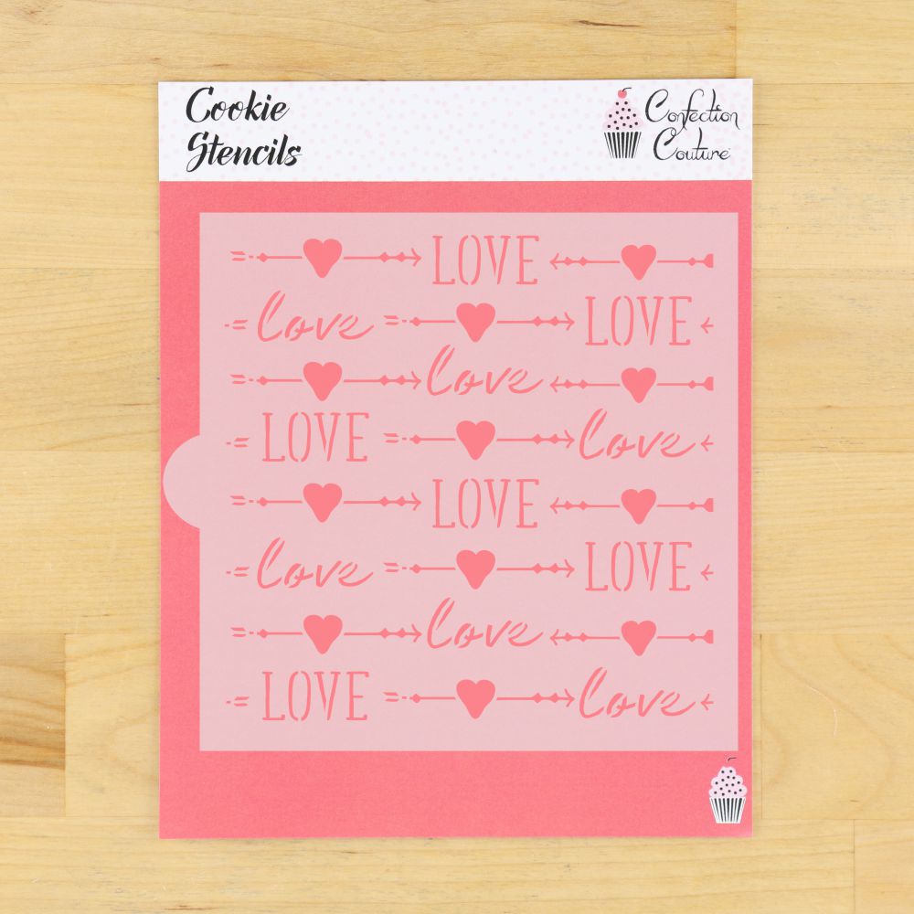 Love and Arrows Basic Background Cookie Stencil