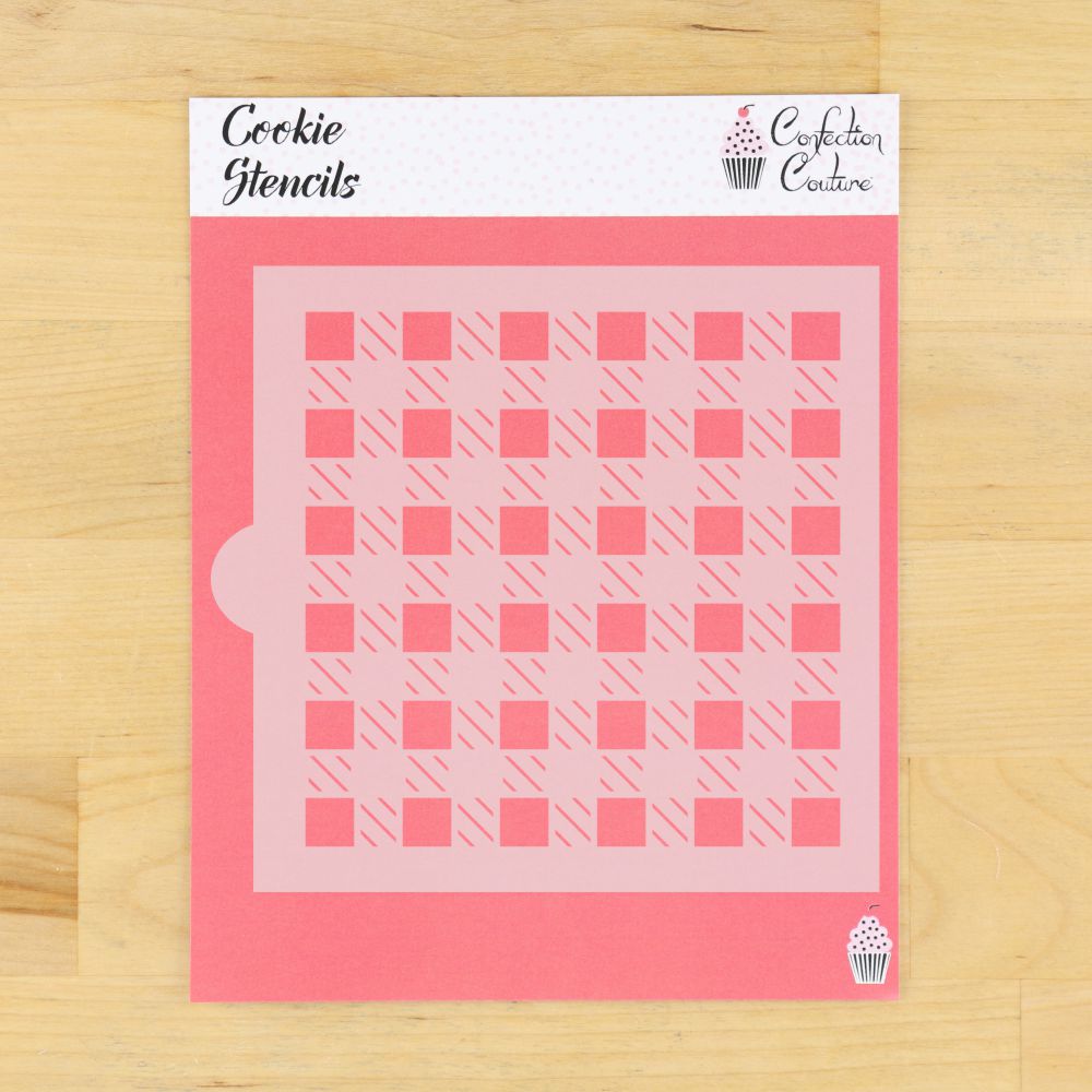 Medium Buffalo Plaid Background Cookie Stencil