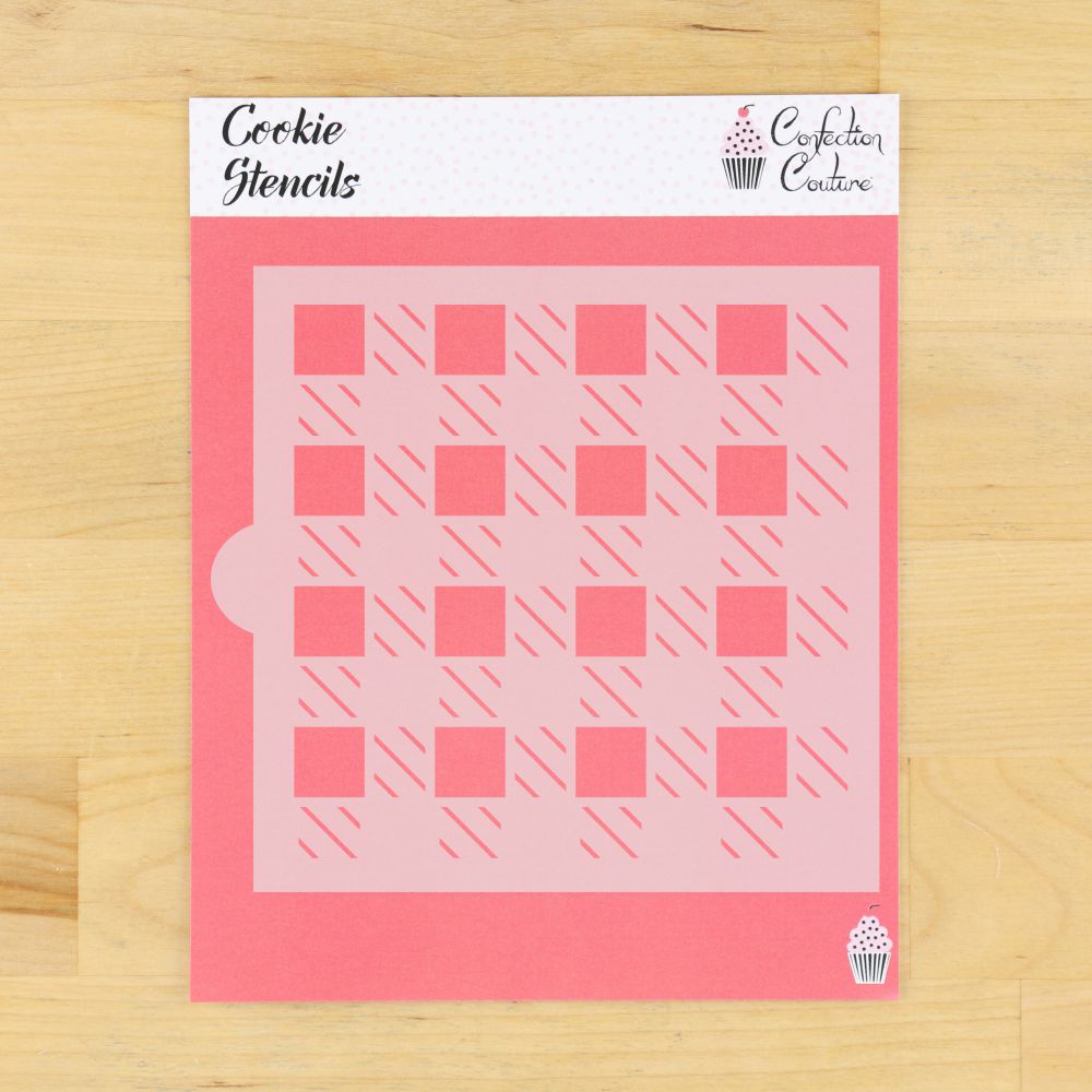 Large Buffalo Plaid Background Cookie Stencil