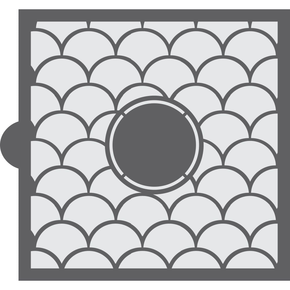 Scales Monogram Background Cookie Stencil