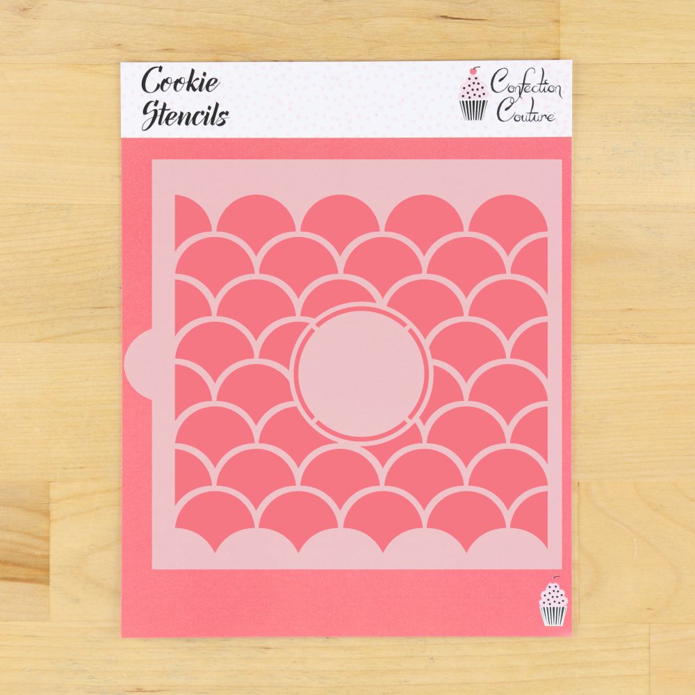 Scales Monogram Background Cookie Stencil