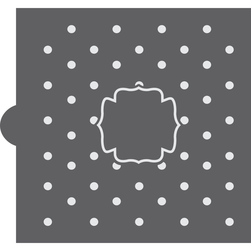 Polka Dot Monogram Background Cookie Stencil