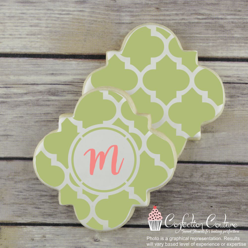 Sweetheart Swirl Monogram Basic Alphabet Cookie Stencil Set