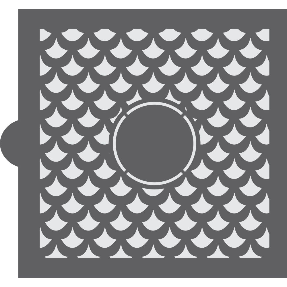 Dragon Scales Monogram Background Cookie Stencil