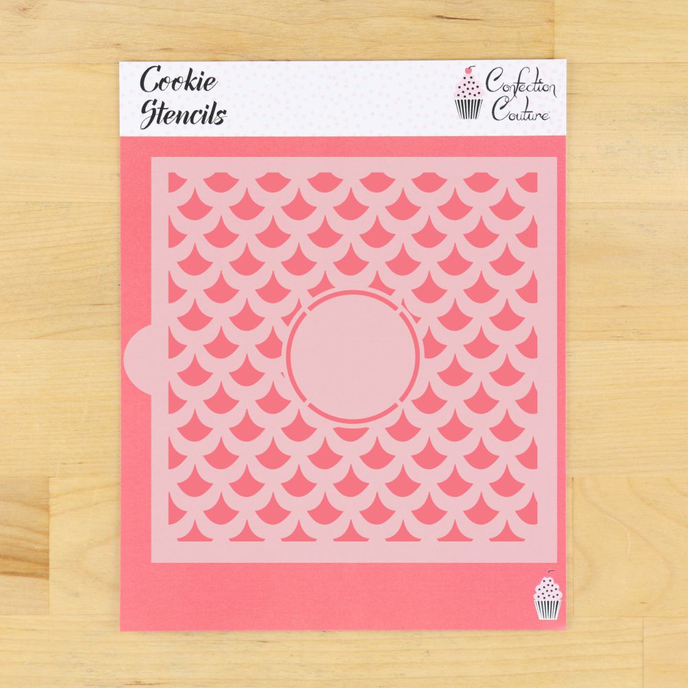 Dragon Scales Monogram Background Cookie Stencil