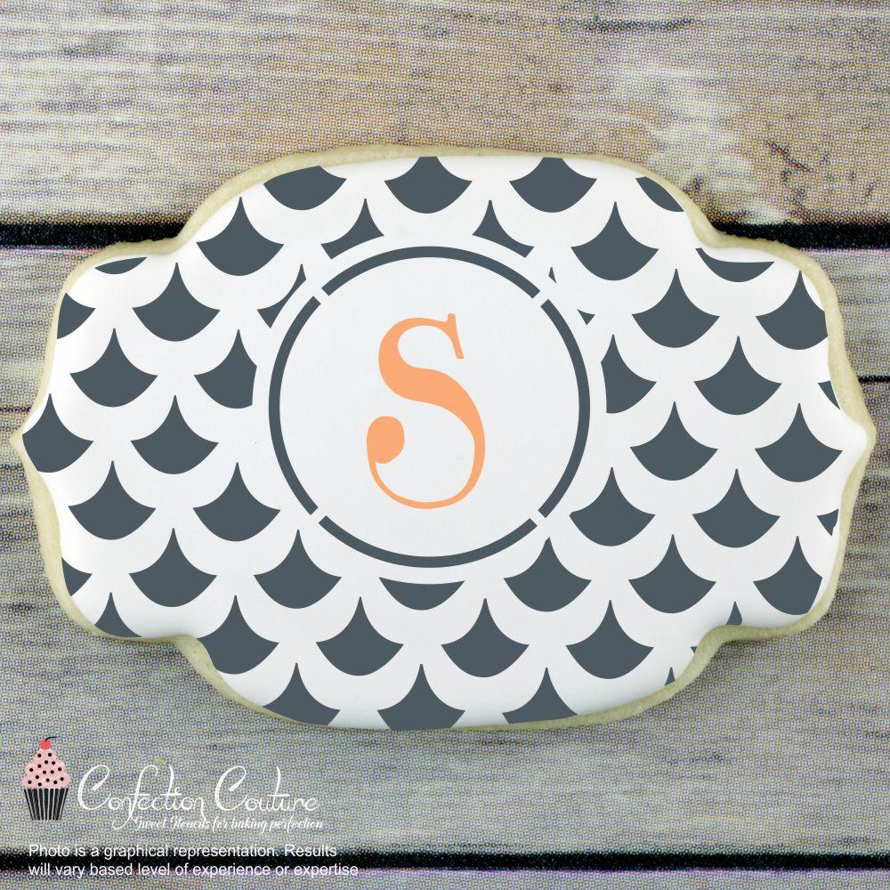 Dragon Scales Monogram Background Cookie Stencil Background