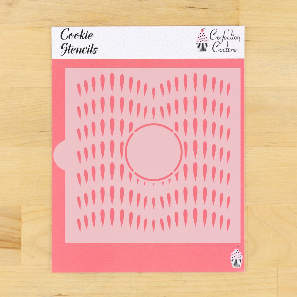 Thistle Seed Monogram Background Cookie Stencil