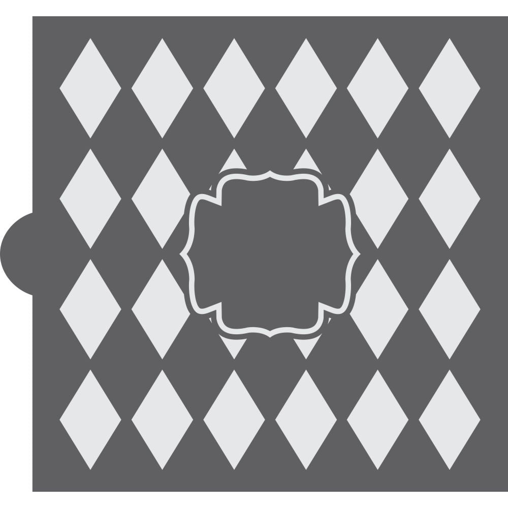 Harlequin Monogram Background Cookie Stencil