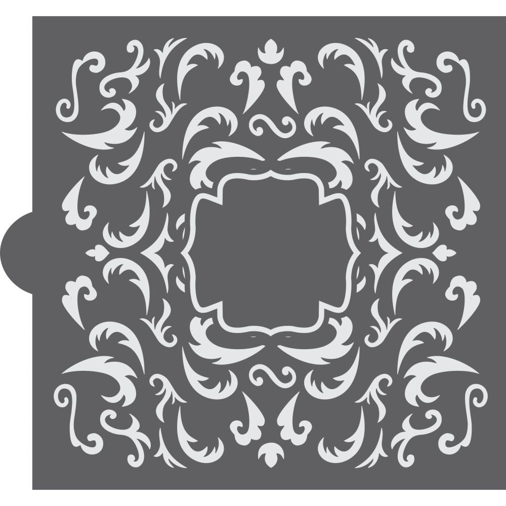 Victorian Monogram Background Cookie Stencil