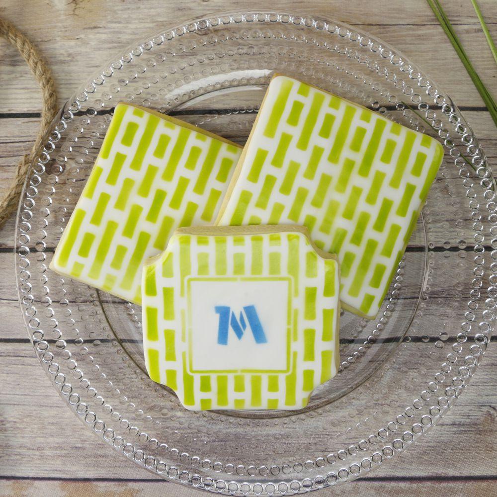Bamboo Monogram Background Cookie Stencil