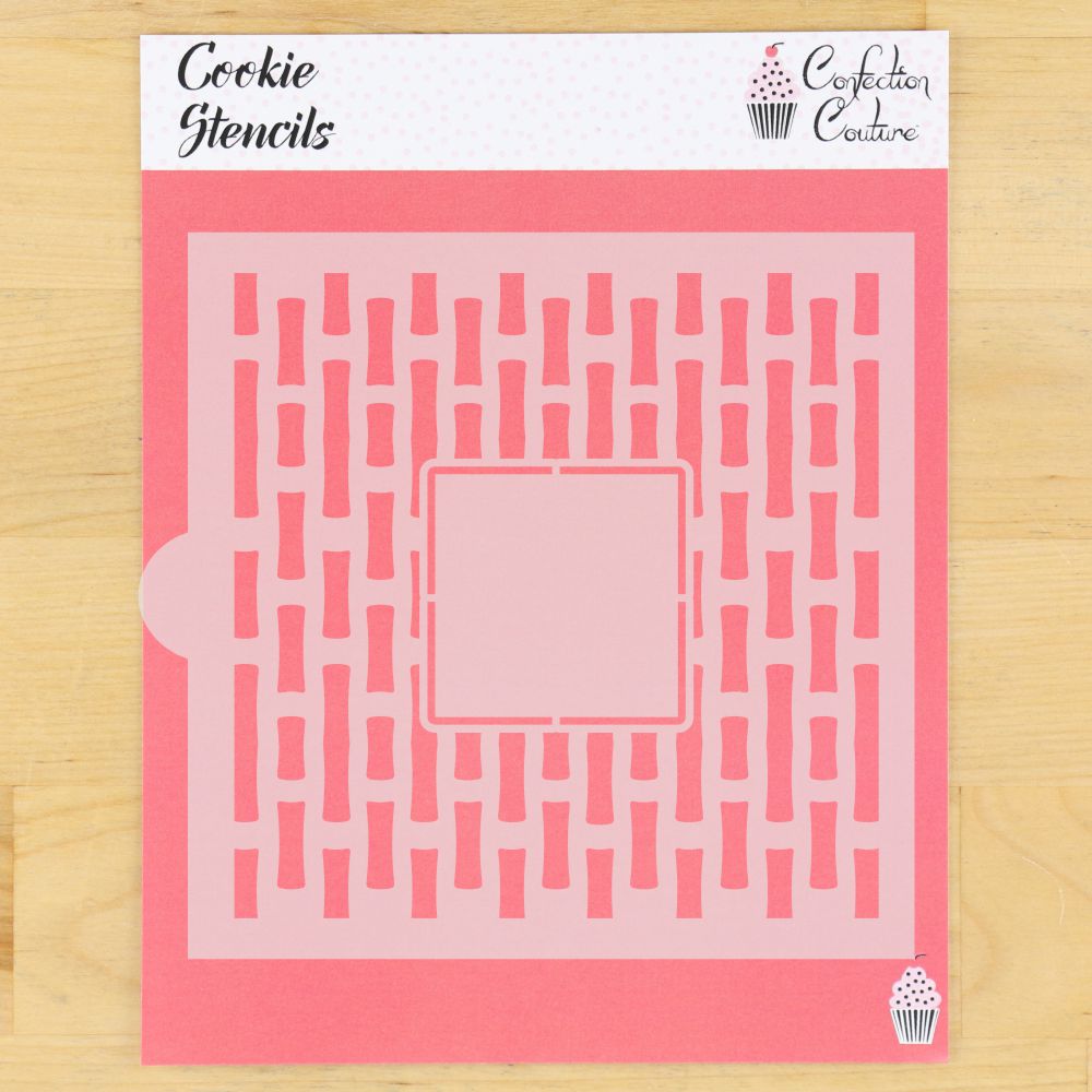 Bamboo Monogram Background Cookie Stencil