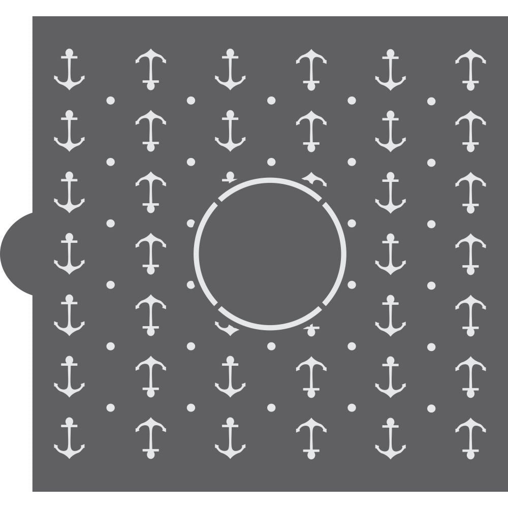 Anchors Monogram Background Cookie Stencil